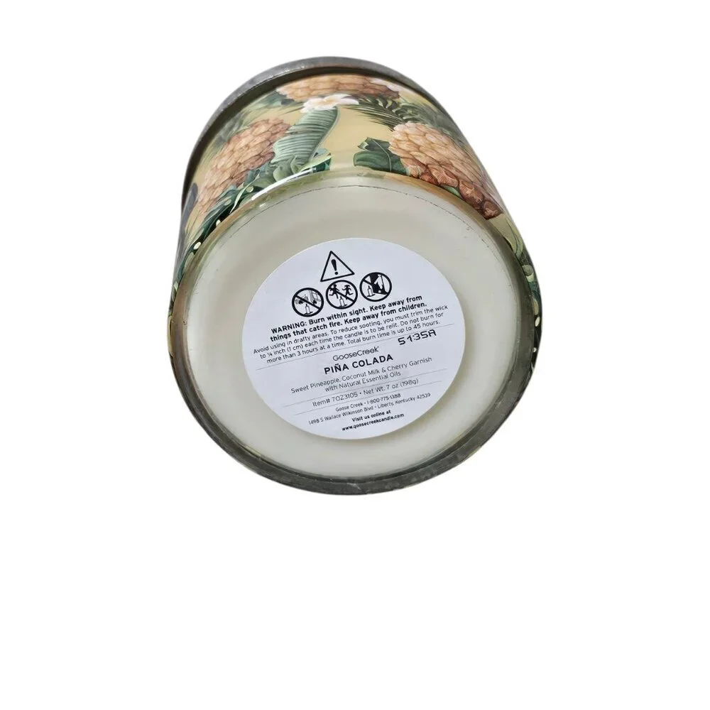 GooseCreek Pina Colada Soy Wax Essential Oils Jar Candle NEW
